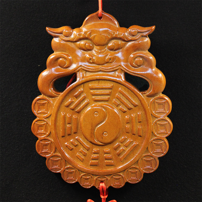 Feicheng peach wood bagua mirror beast head bagua tiger head bagua pendant Zhouyi supplies wholesale pendant ancient method bagua card Feicheng peach wood bagua mirror beast head bagua tiger head bagua pendant Zhouyi supplies wholesale pendant ancient method bagua card