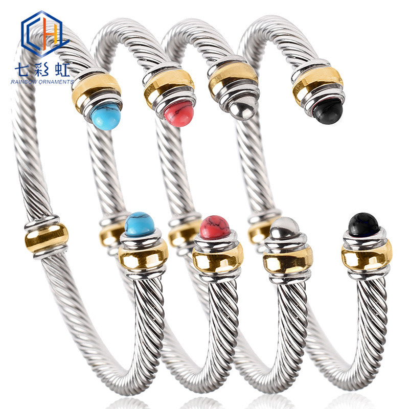 Fashion C Shape Stainless Steel Plating Bangle 1 Piece