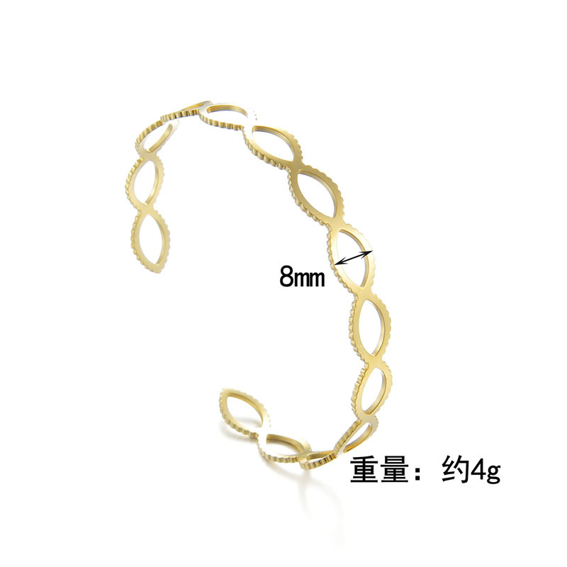 Europe And America Cross Border Trendy Oval Bracelet Female C- Shaped Open Hollowed Fashion Simple Bracelet Ring Stitching Open-ended Bracelet display picture 2