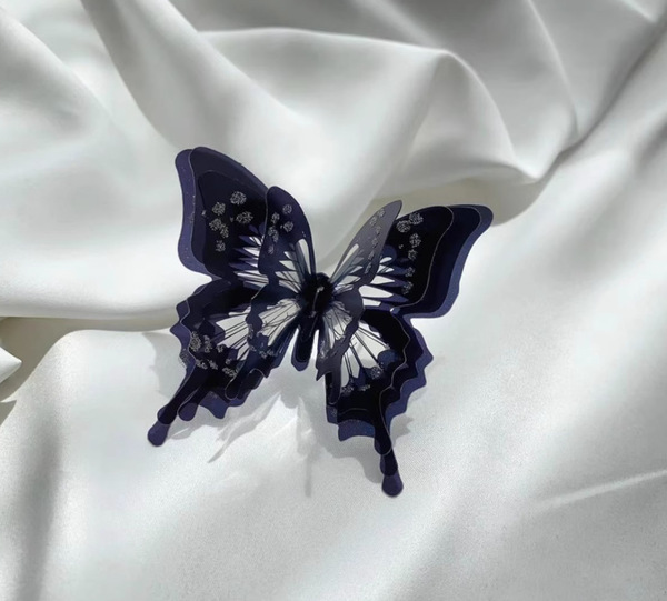 Black three dimensional small design fashionable ring