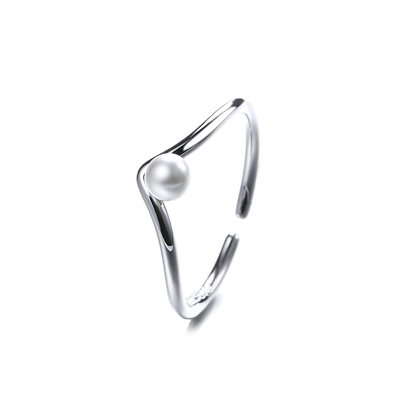 V자형 진주 반지
