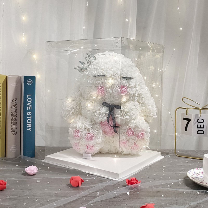 Flor preservada Hello Kitty, regalo de San Valentín, rosa artificial, regalo de cumpleaños, regalo de Navidad