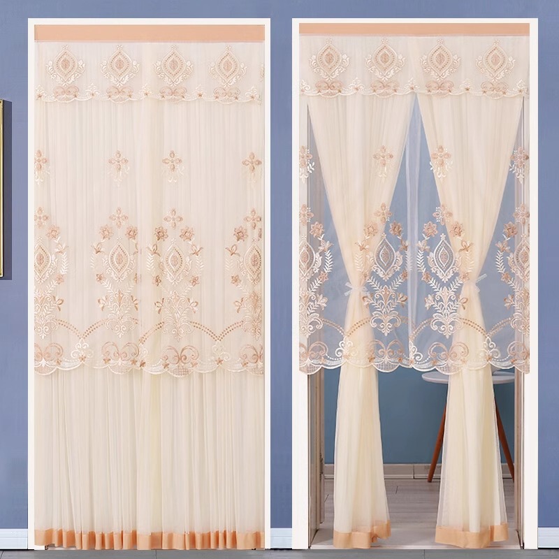 Room Door Curtain Yarn Curtain Fabric Yarn Curtain Bedroom Lace Half Curtain Partition Curtain Four Seasons Home Hanging Curtain 2024 New Style