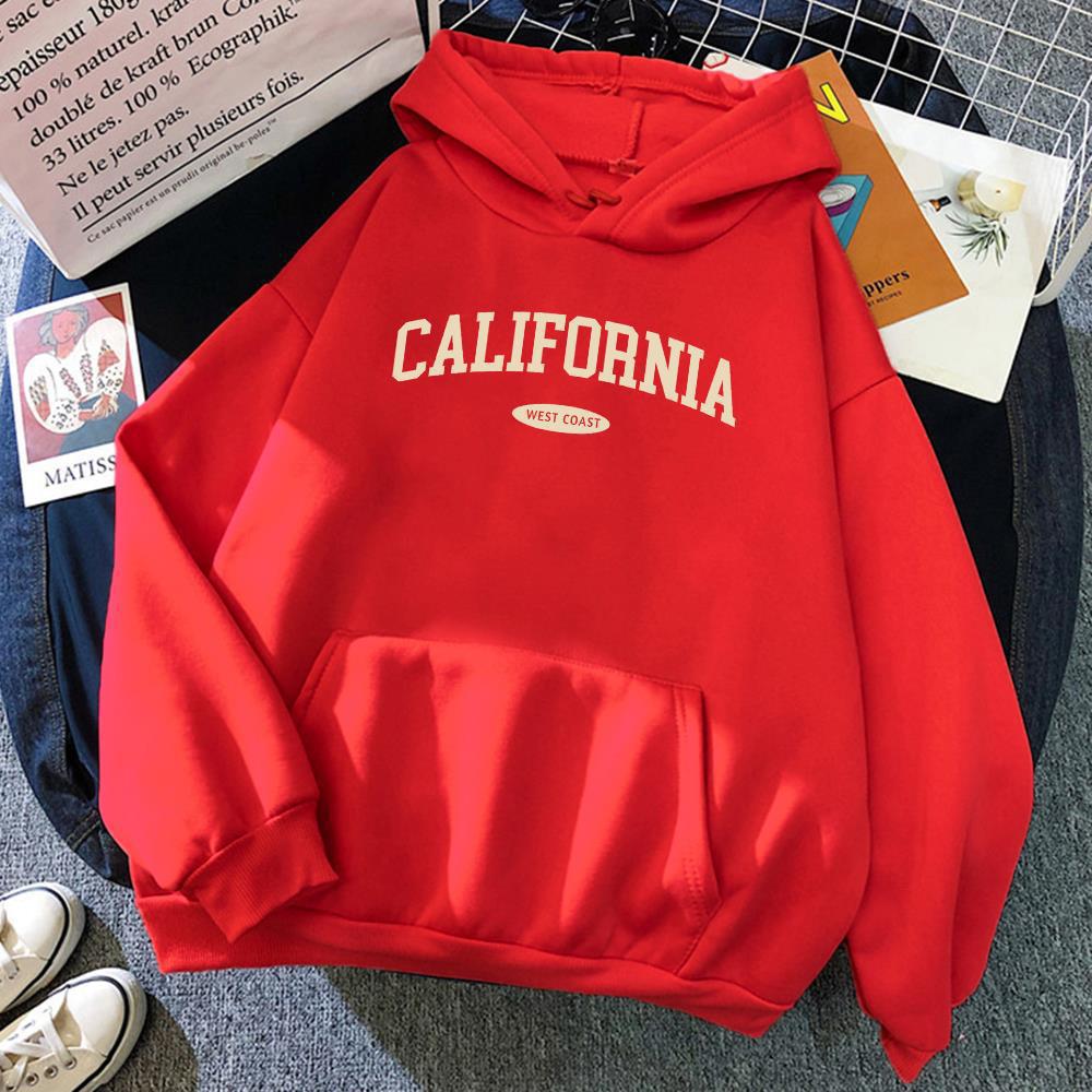 California West Coast Design Womens Hoody Hip Hop All-Match
