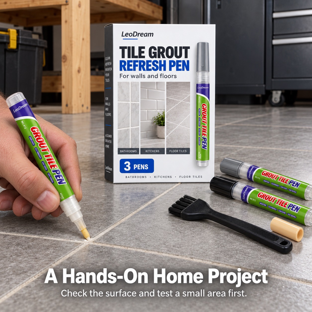 Cross-border tile grout pen, paint pen, grout renovation and repair pen, for kitchen and bathroom wall and floor tiles