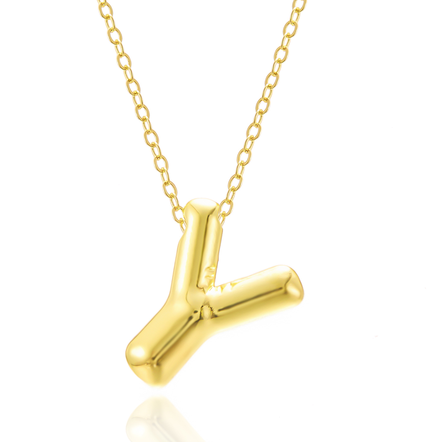 Collier pendentif ballon potelé simple avec 26 initiales anglaises, chaîne de clavicule polyvalente et de tempérament, offre spéciale_voghion.com