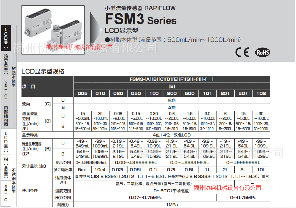 FSM-V-NH3-R0050-M5，CKD正 品流量传感器