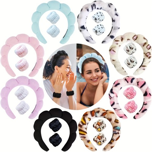 Twist SPA headband high head cloud face wash makeup sponge headband set bath towel cloth headband hair accessories