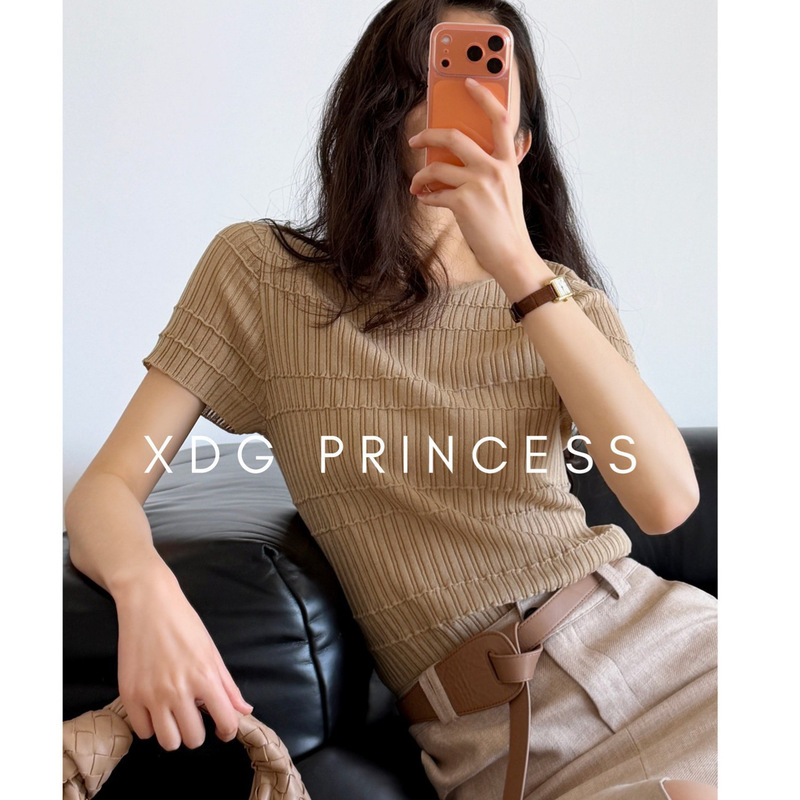 Lyocell Tencel Linen Ribbed Knit Shirt for Women, Summer Thin Style, Round Neck, Short Sleeve, Stretchy, Breathable, Slim Fit Top T-Shirt Lyocell Tencel Linen Ribbed Knit Shirt for Women, Summer Thin Style, Round Neck, Short Sleeve, Stretchy, Breathable, Slim Fit Top T-Shirt