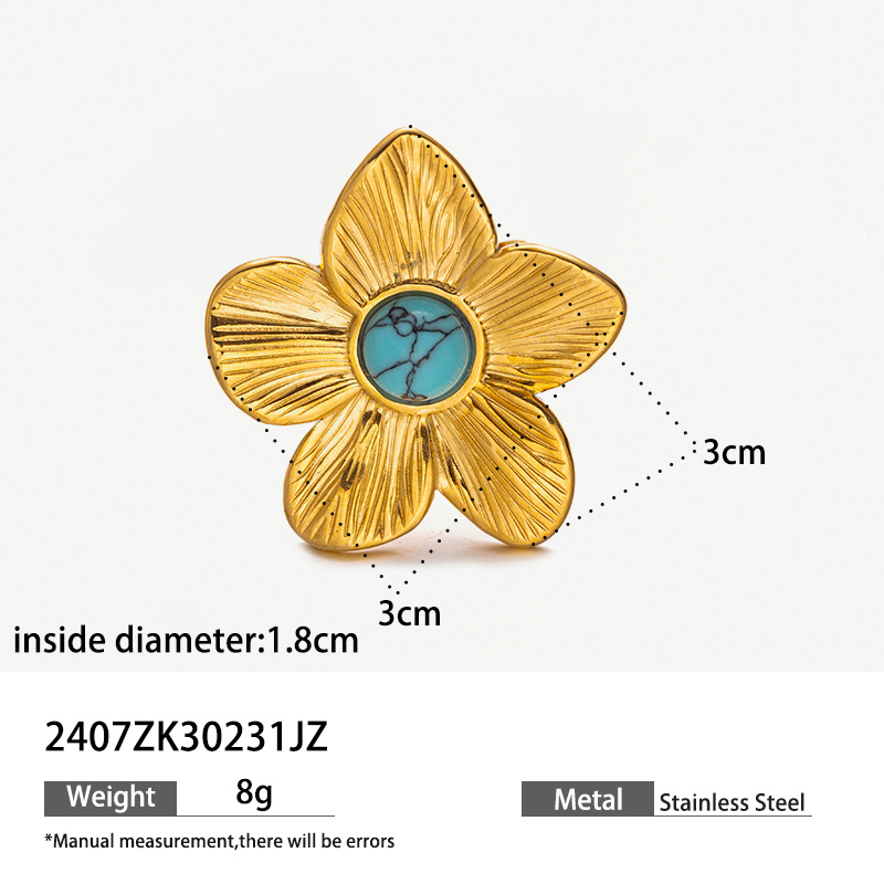 Anillo de acero de titanio universal TENA Europa y América nicho de diseño femenino anillo de flores anillo de acero inoxidable joyería de mano de alta calidad
