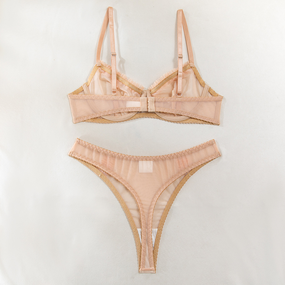 63g Weight Sexy Feel Of Sensation Bra&Panty Set Bra Category Polyester Fabric Type Gather, Breathable Function Solid Color Pattern 3/4 Cup Bra Cup All Seasons Season Simple Style Style Solid Color Sexy Gather Breathable Bra&Panty Set 18