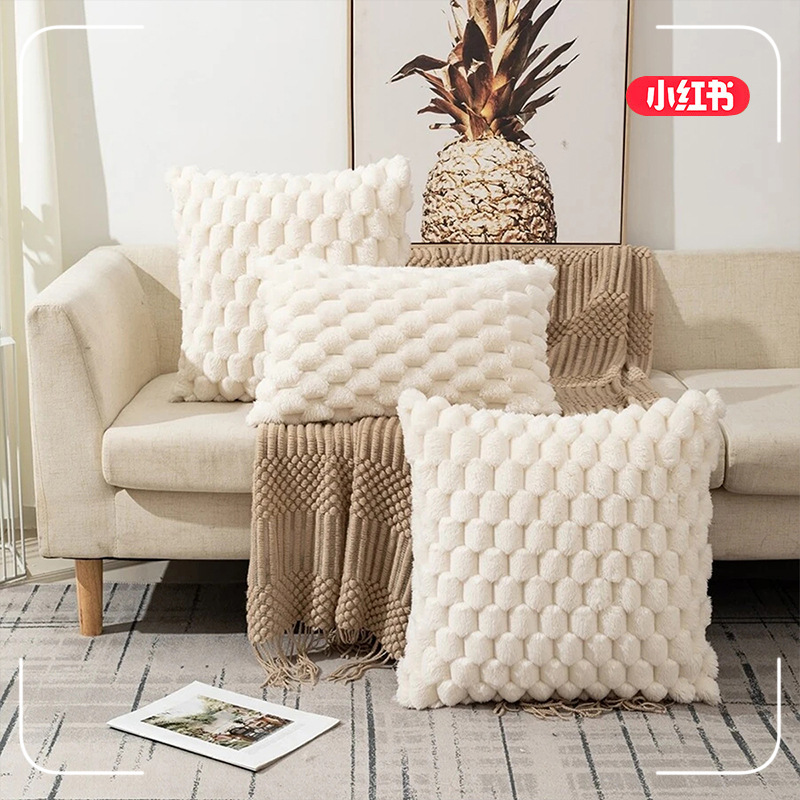Funda de cojín de terciopelo jacquard dorado de color sólido al por mayor transfronterizo, funda de cojín lumbar tridimensional para sofá de oficina