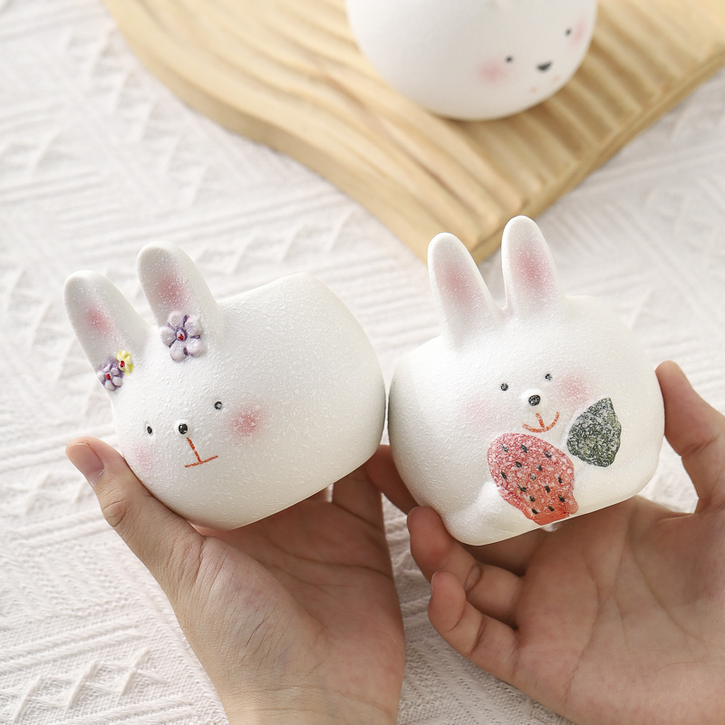 多肉植物セラミック植木鉢大口径鉢植えシンプルかわいいウサギ白陶器リビングルームバルコニー緑植物蘭花器|undefined