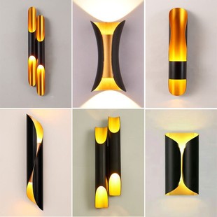 Nordic Post-modern Creative Retro Industrial Simple Bedside Wall Lamp Living Room Background Wall Corridor Bedroom LED Wall Lamp
