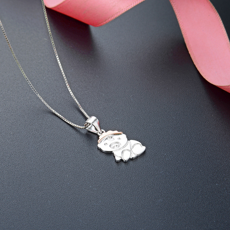 Jiaojia S925 plata esterlina colgante bebé nicho de diseño de color separado colgante de plata galvanizado un colgante de cabello