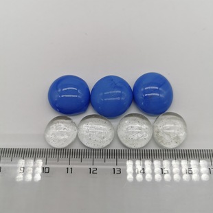 Manufacturers stock transparent glass flat beads 12 * 14mm high temperature colored glass aquarium Amazon DIY toys