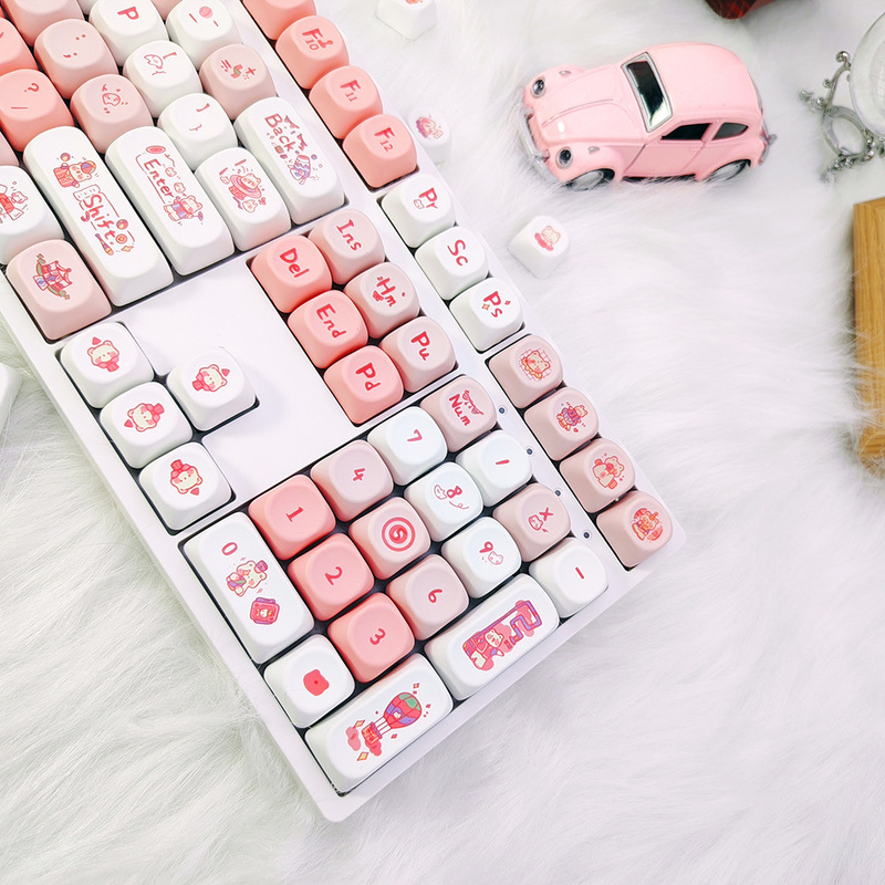 MOAキーキャップPBT熱昇華個性かわいい87十字軸機械キーボード適用108アニメ104ピンク98|undefined