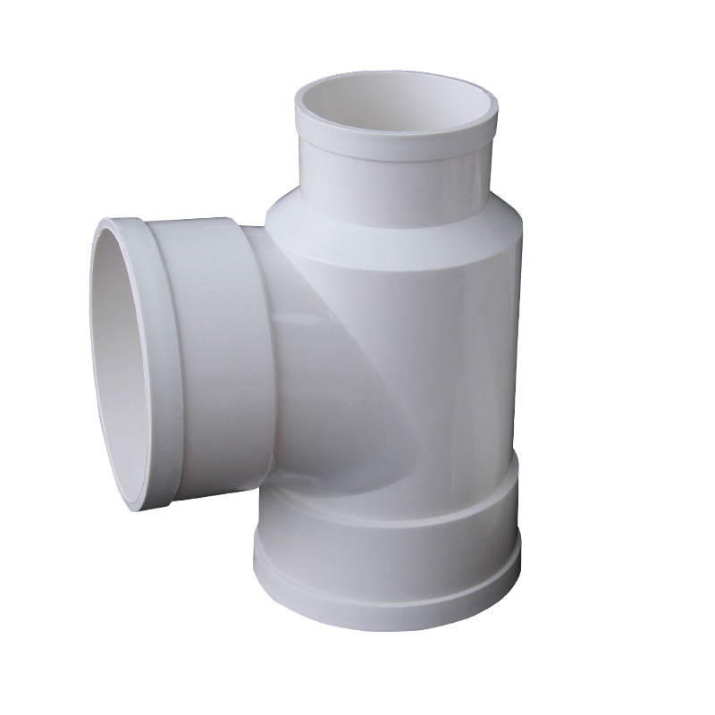 Tubo de drenaje de tres vías tipo botella de drenaje de pvc tipo botella de tres vías que reduce los accesorios de bajada de tres vías 110*50