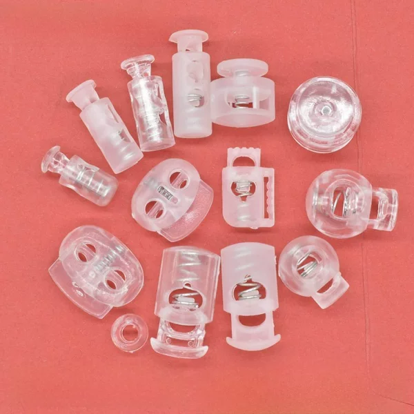 Factory supply PP transparent spring buckle transparent rope buckle PP rope anti-slip buckle cap rope buckle in stock quick hair