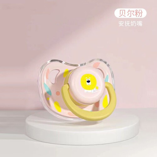 Infant pacifier 0-6-36 months, newborn anti-gas sleep type flat head pacifier with dust cover