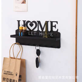 现货铁艺钥匙挂钩置物架毛巾整理挂钩钥匙收纳排钩粘钩门后衣架