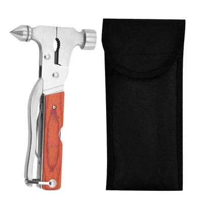 Car Window Breaker Car Multifunctional Safety Hammer 7-in-1 Car Fire Emergency Window Glass with Cutter Escape (Qəza çəkici) - multifunctional-safety-hammer-1-colored-wooden-handle-sanded-soft-bag