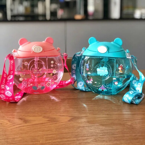 Donut children's water cup internet celebrity ins primary school student kettle kindergarten male and female baby straw cup portable cup