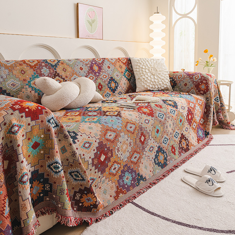 2026 New Bohemian Style Ethnic Universal Cover All-Season Sofa Throw Cushion_voghion.com