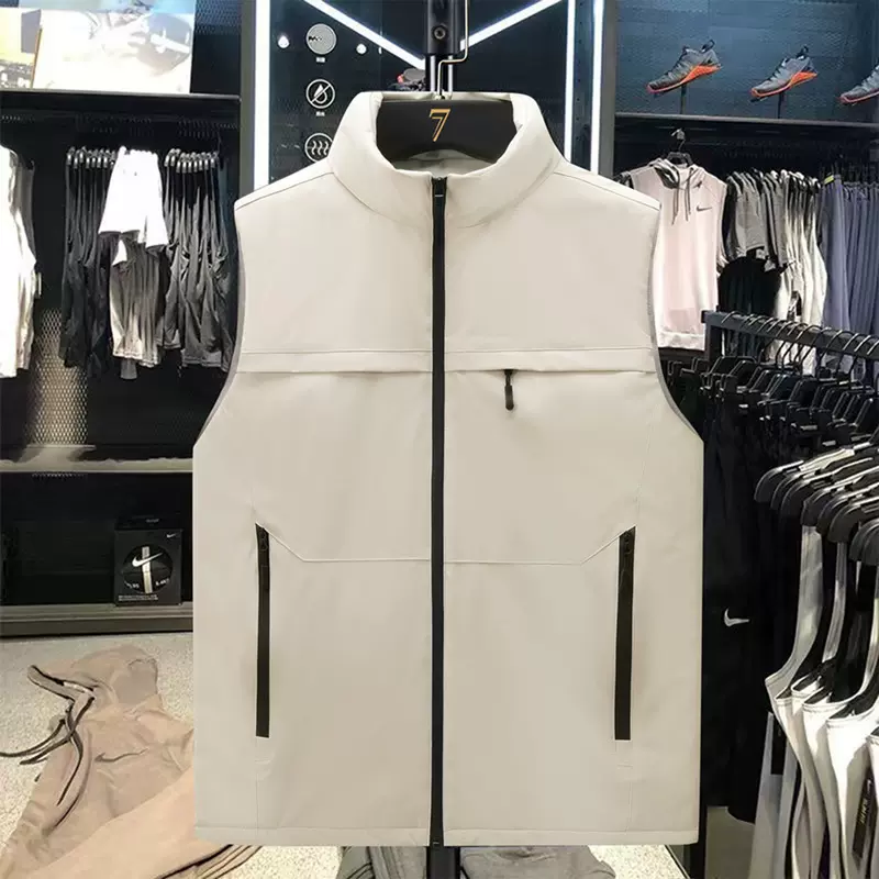 跨境-秋冬季新款羽绒棉服男加厚保暖背心马甲男款潮流宽松坎肩外