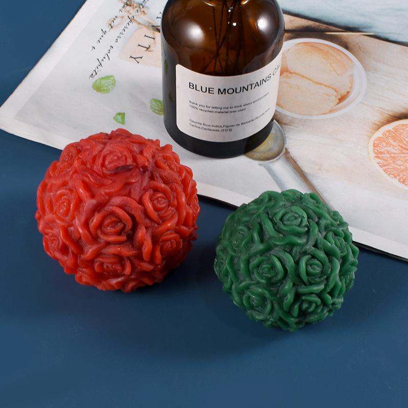 Multi-especificación DIY ronda de cristal resina epoxi Rose Ball vela Mesa Redonda de bolas de silicona molde de aromaterapia molde