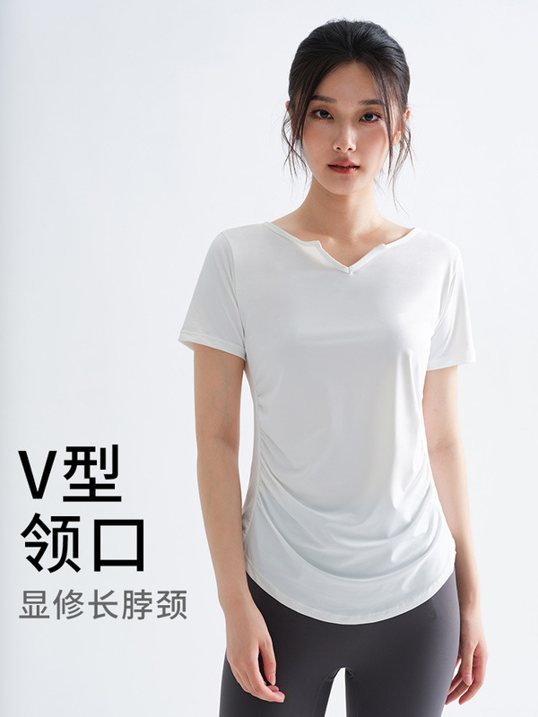 运动短袖T恤女夏季透气速干上衣大码户外骑行跑步训练健身瑜伽服|undefined