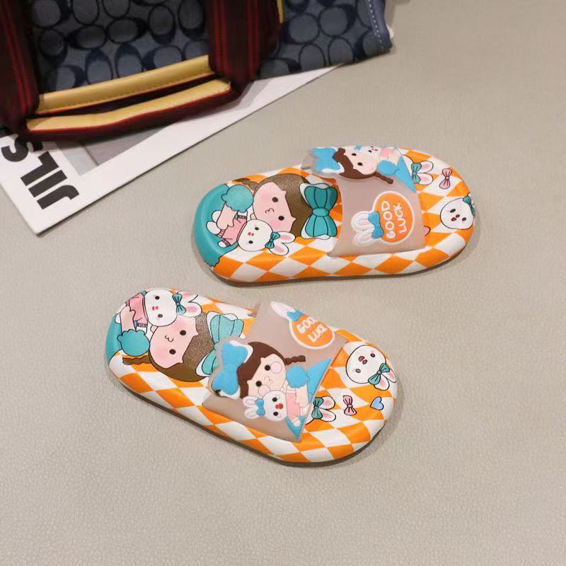 Niños bebé lindo dibujos animados nuevas zapatillas grandes y medianas zapatillas para niños y niñas verano hogar baño antideslizante suave