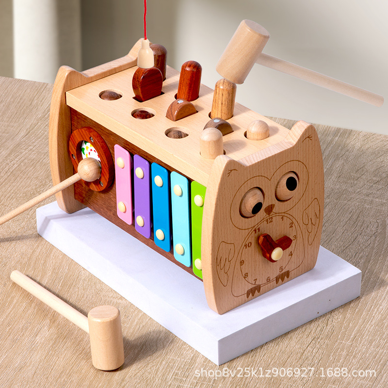 Multifuncional Gingermouse Educación temprana golpear mesa Educación temprana Ejercicios cognitivos Mano-Ojo Coordinación Inteligencia Desarrollo juguete de madera image 3