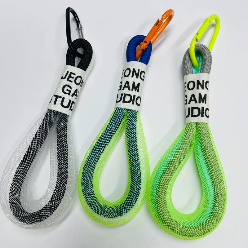 粗绳蓝白荧光网黑白绳扣挂饰手机壳包包书包双用个性时尚挂件