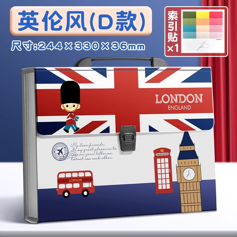 A4 Carpeta de órganos material de archivo de papel de múltiples capas bolsa de almacenamiento de papel libro estudiante de la escuela primaria artefacto caja portátil