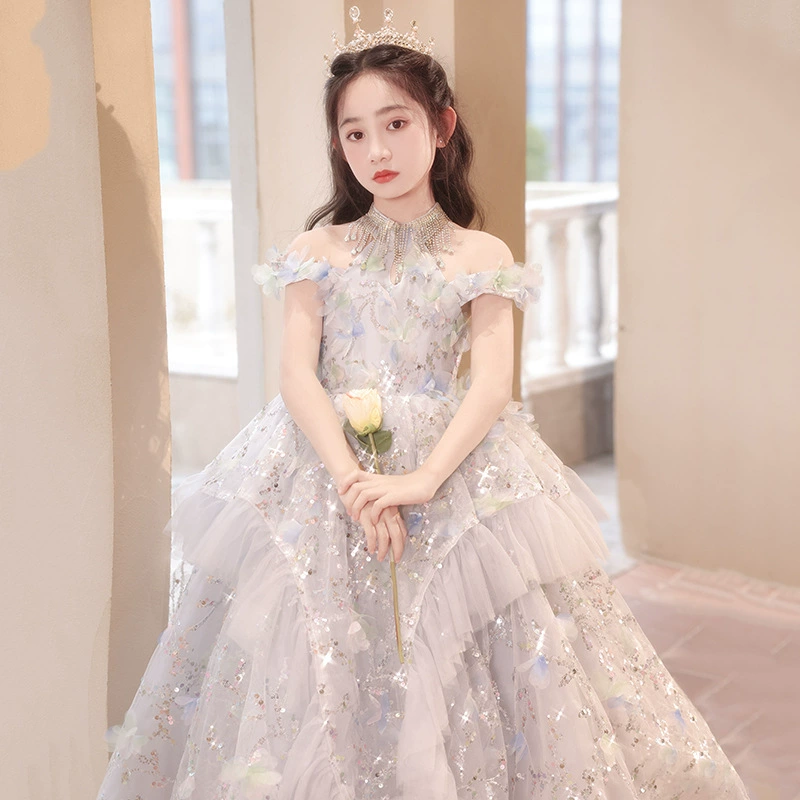 Dress, summer children's small princess costume, piano performance costume, suit, children's catwalk costume