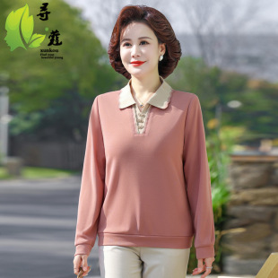 2024 Middle-aged Women's New Shirt Fashion Middle-aged and Elderly Spring Thin Top 40-60 Year Old Mother's Spring