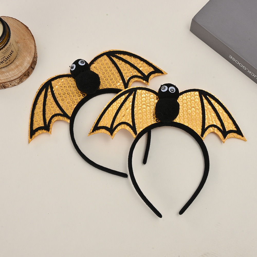 跨境万圣节暗黑风头箍网红漫展派对装饰道具趣味搞怪蝙蝠翅膀发箍