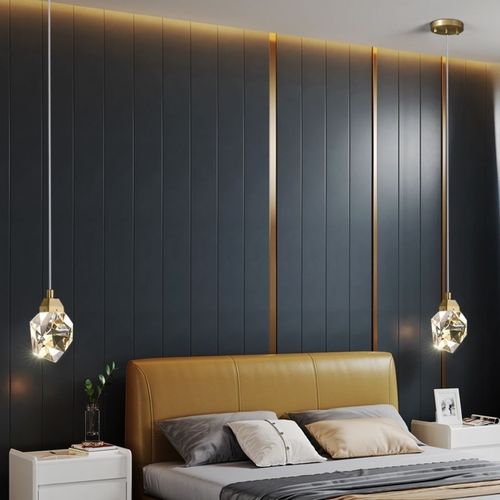 Postmodern villa crystal chandelier duplex staircase lamp restaurant dining room bar entrance hallway bedroom bedside lamps