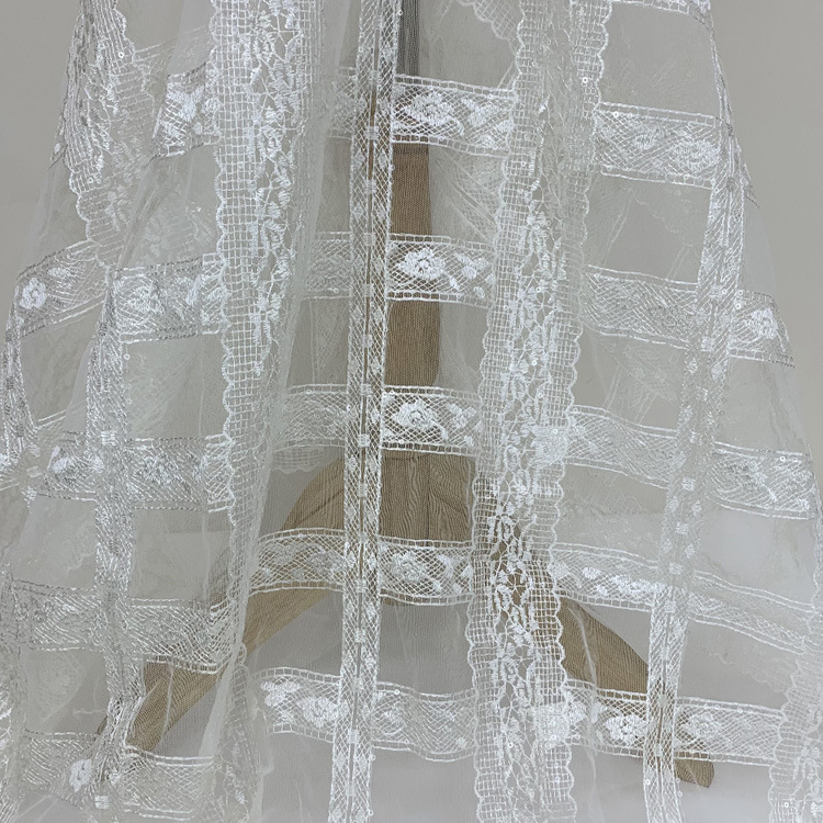 2022 new artistic exquisite Plaid beads full lace embroidered wedding dress background table dust-proof cloth 2022 new artistic exquisite Plaid beads full lace embroidered wedding dress background table dust-proof cloth
