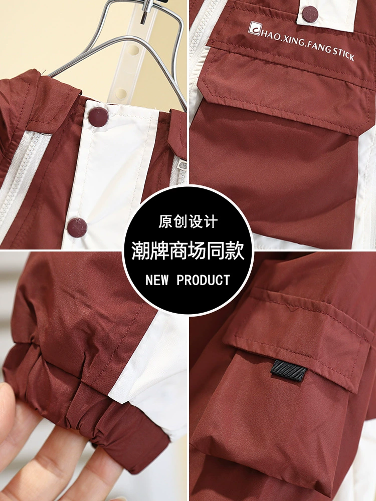 Autumn jacket for boys, spring children's trench coat, western style