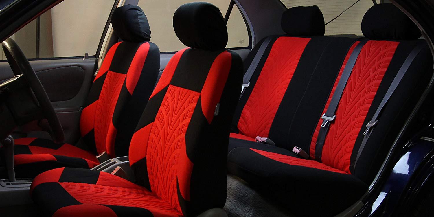 Cross-Border Hot-Selling Elastic Fabric Tire Pattern Press-Stitched Seven-Seater Car Seat Cover 13-Piece Set Seat Cushion