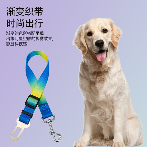 Cross-border gradient pet car seat belt, dog outing leash, car safety buckle, anti-lost dog collar