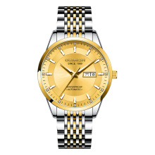 冠琴手表男全自动机械表金表时尚潮流夜光防水商务钢带男士腕表