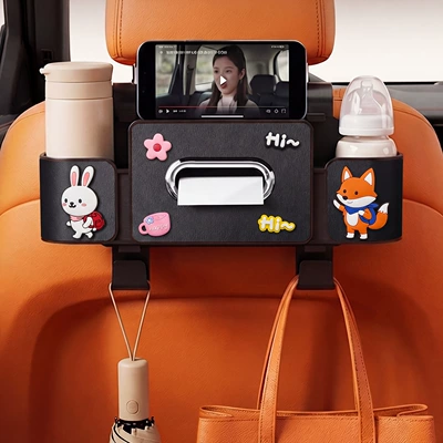 hook organizer, car seat back: Car tissue box/set - rabbit-fox-4th-generation-black