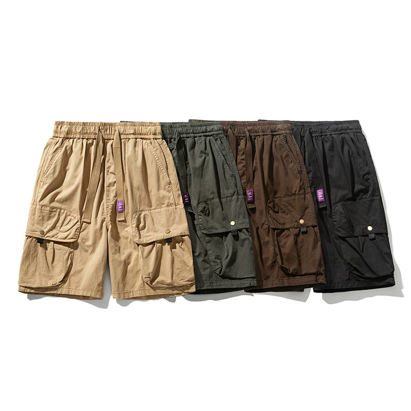 Мужские повседневные шорты KAIZ 2026 из стираного хлопка, модные брендовые шорты-бермуды больших размеров