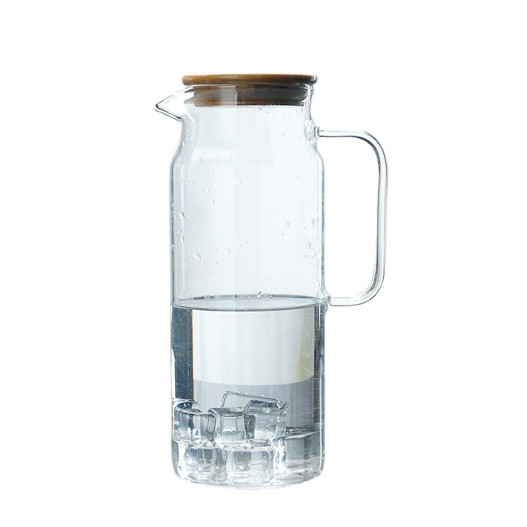 Cubierta de acero inoxidable vidrio borosilicato botella de agua fría gran capacidad fría botella de agua blanca hogar jugo olla de agua fría