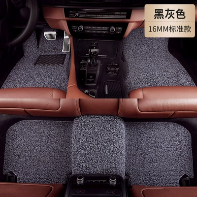 Suitable for Tesla Model Y/3 Car Wire Loop Floor Mats, Special Anti-Slip and Dirt-Resistant Custom Carpet Mats (Modelə uyğun ayaqaltı) - black-gray