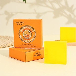 [Yi Lina] Honey Soap Honey Essence Oil Soap Square Soap Hand-made Soap Cleaning and Moisturizing 70G