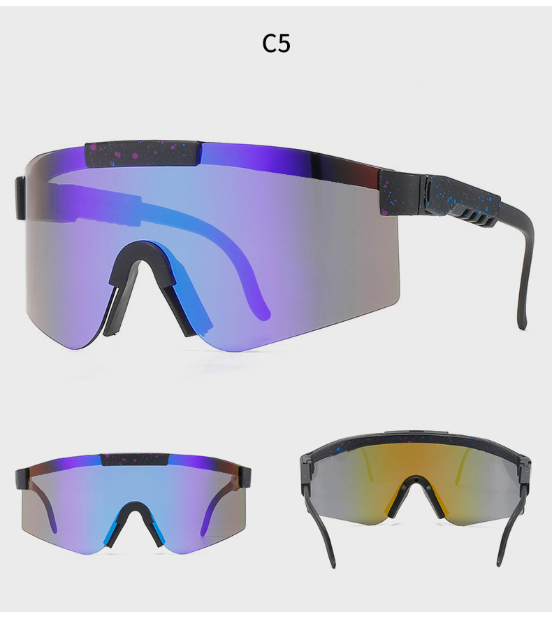 90g Weight Half Frame Glasses Structure Sunglasses Classification Tac, UV400 Protection Lens Material Biker Glasses Style Travel, Fishing Occasion All Seasons Season Unisex Gender Grey, Black Color Exaggerated Punk Streetwear Color Block Tac UV400 Protection Biker Half Frame Sports Sunglasses 10